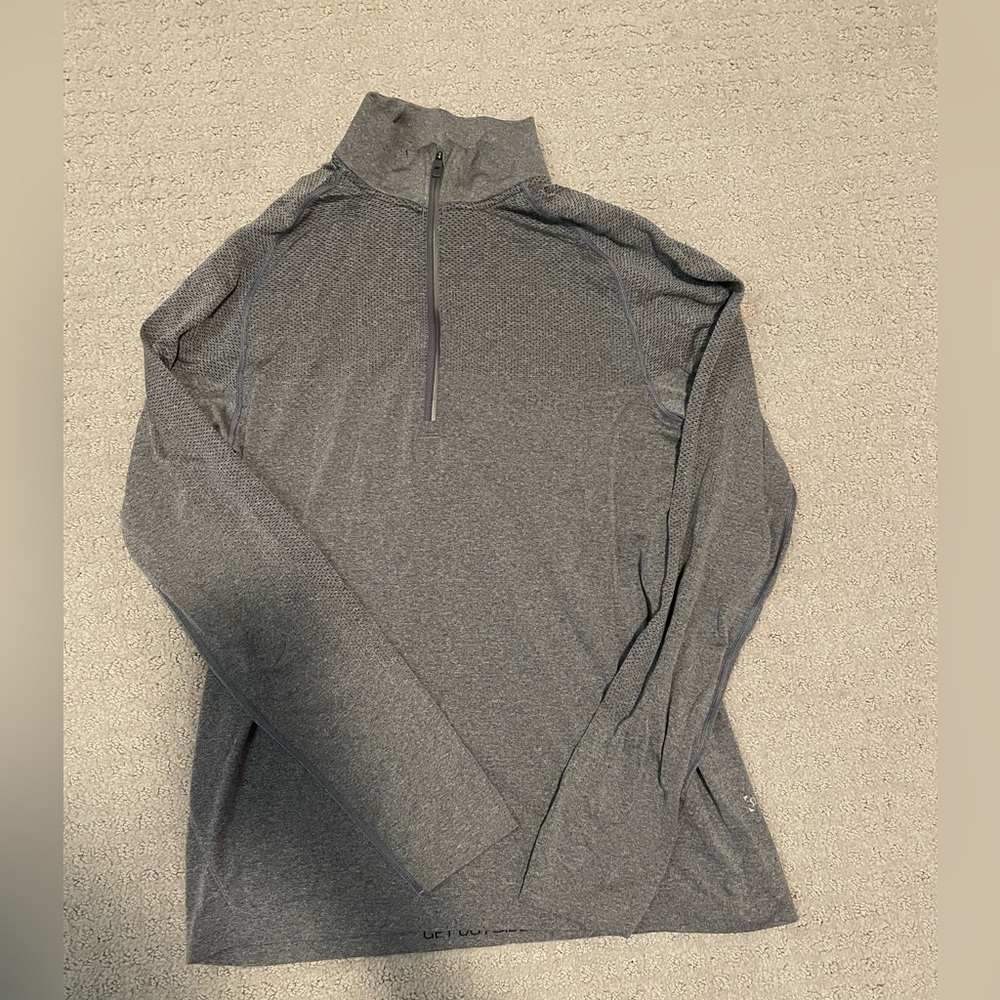 Grey metal vent midweight half zip